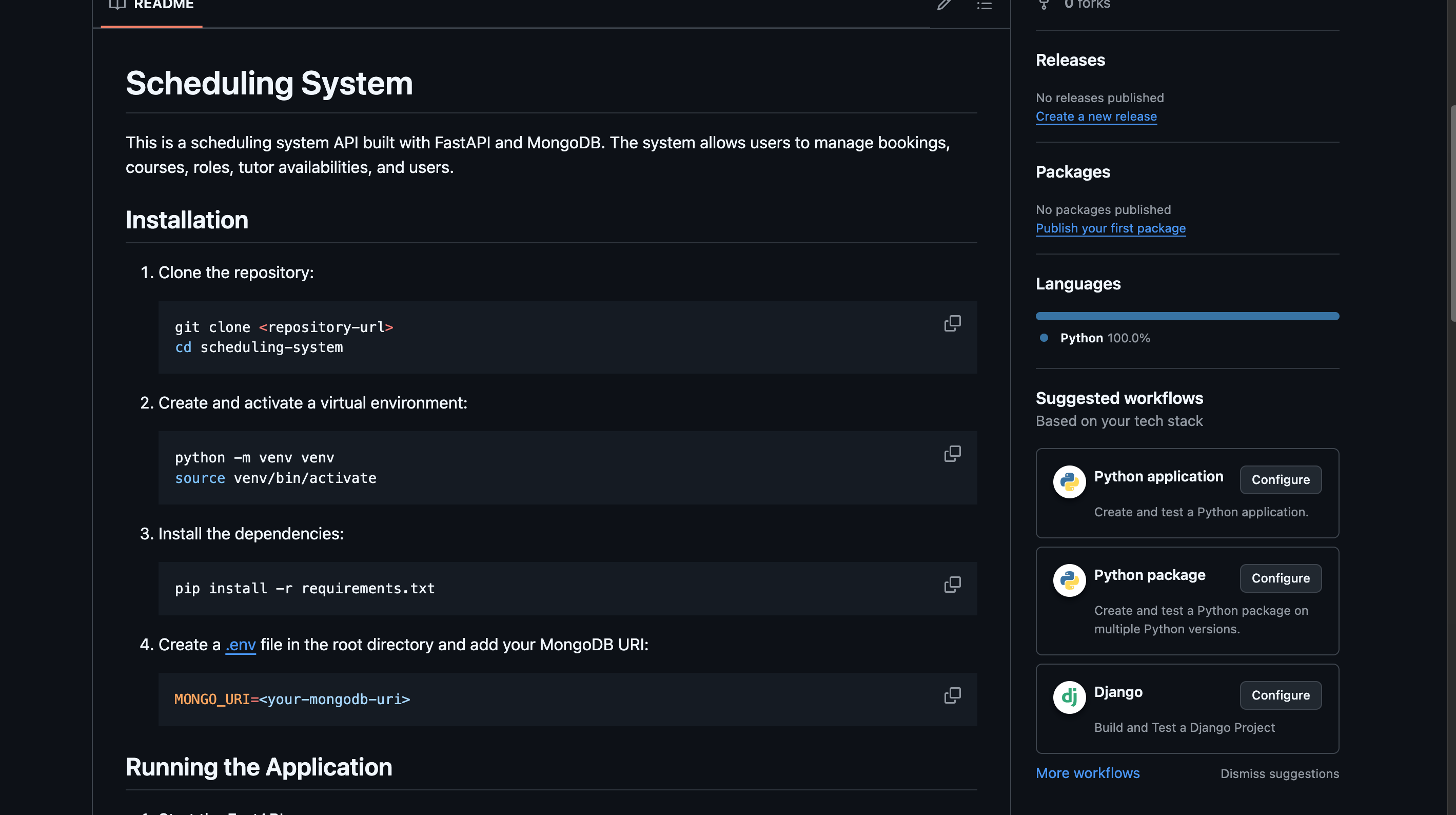 Scheduling System API